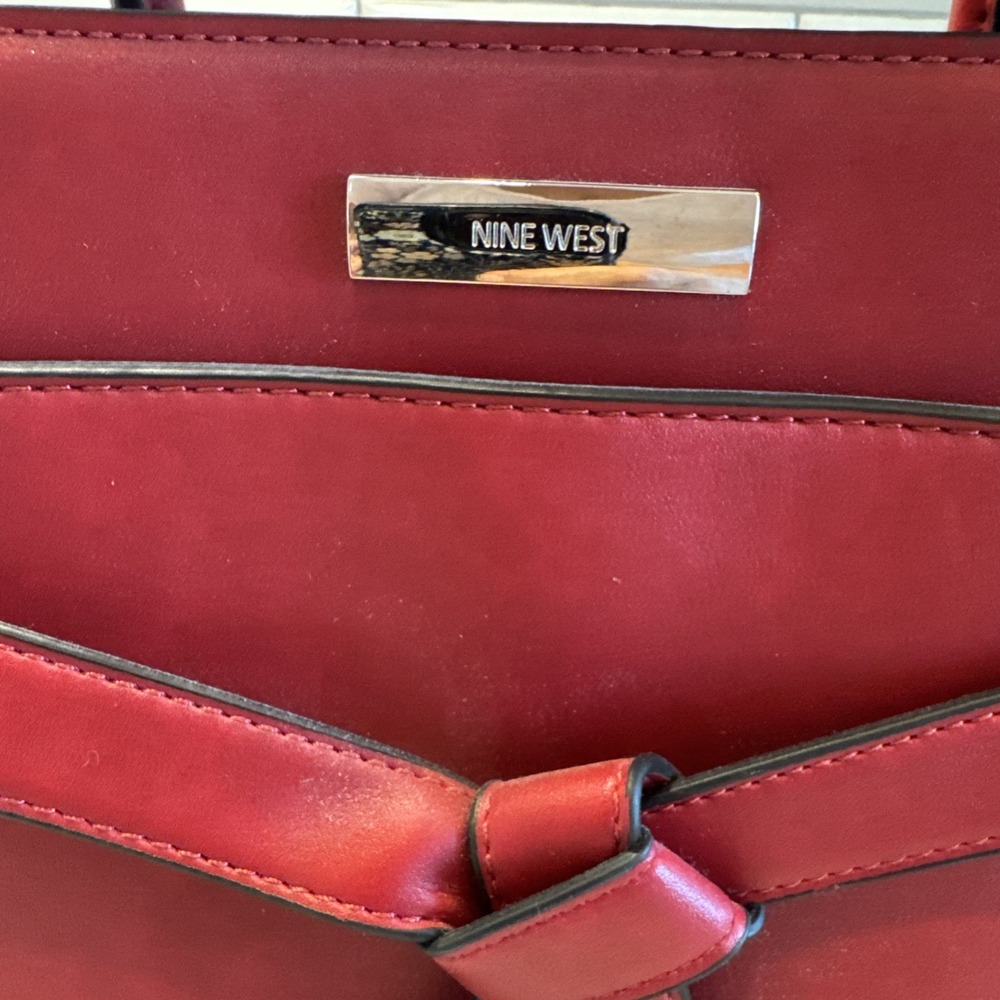 Nine West Red Satchel Purse‎ - Picture 3 of 13